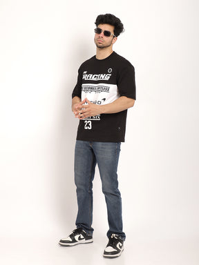 Adrenaline Rush Black Oversized T-Shirt