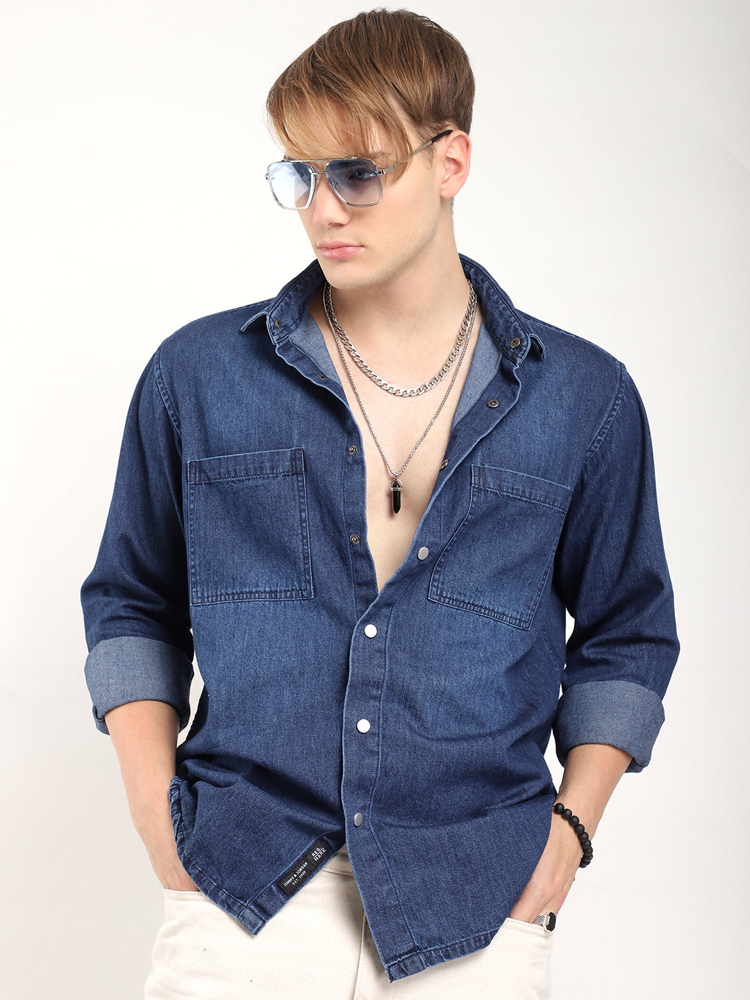 Storm Dark Navy Full Sleeve Denim Shirt