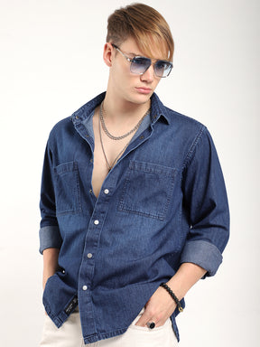 Storm Dark Navy Full Sleeve Denim Shirt