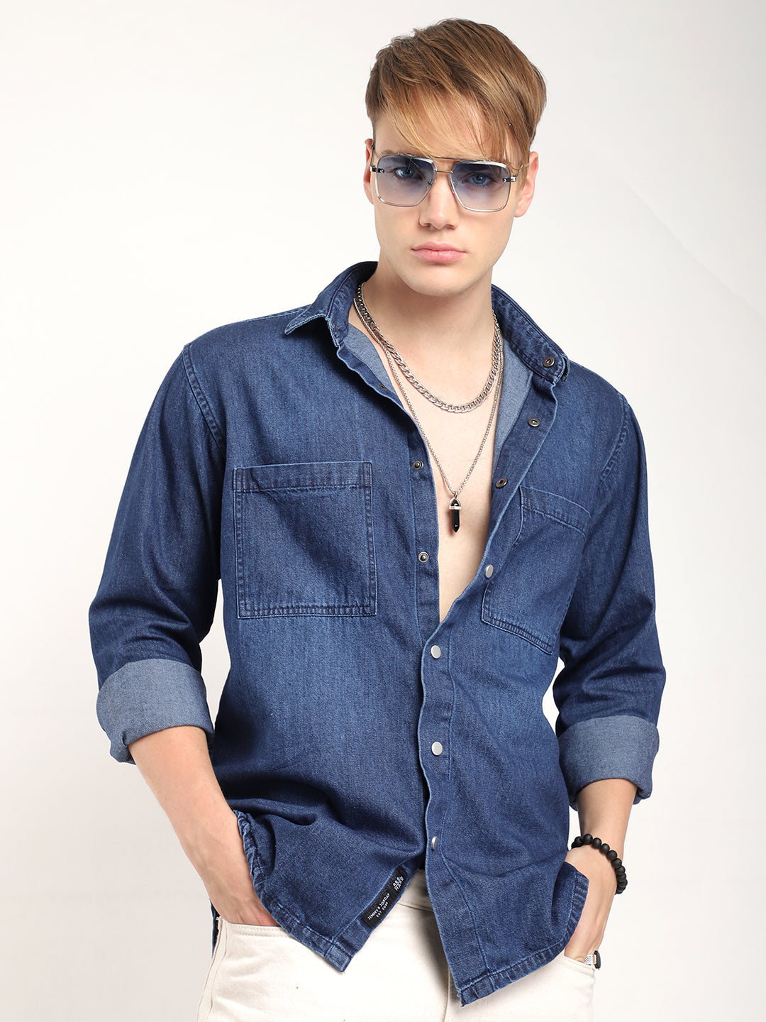 Storm Dark Navy Full Sleeve Denim Shirt