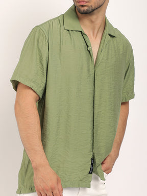 Midnight Command Grass Green Plain Shirt
