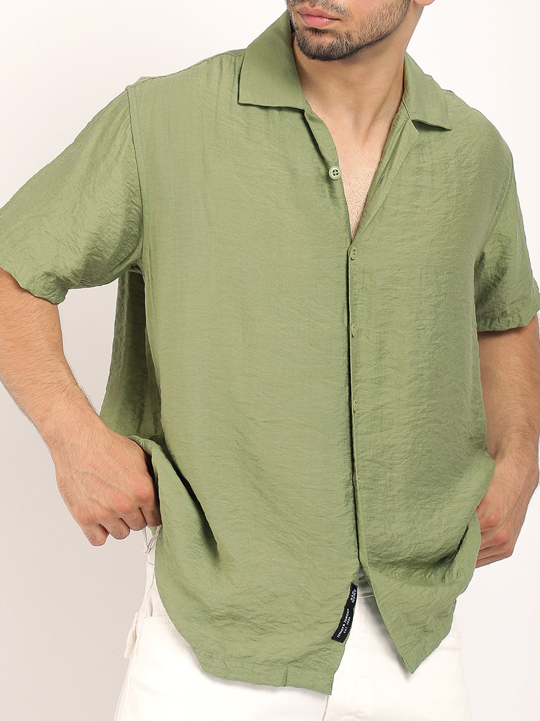 Midnight Command Grass Green Plain Shirt
