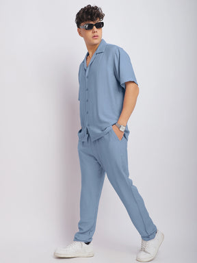 Linen Atlantica Air Force Blue Co-Ord Set