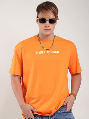 Human Being Oversized Orange T-Shirt