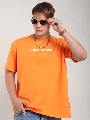 Human Being Oversized Orange T-Shirt