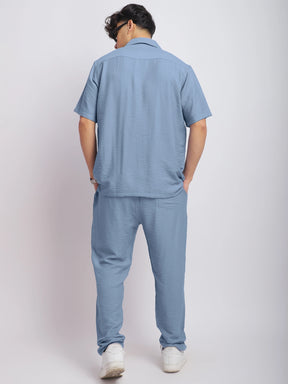 Linen Atlantica Air Force Blue Co-Ord Set