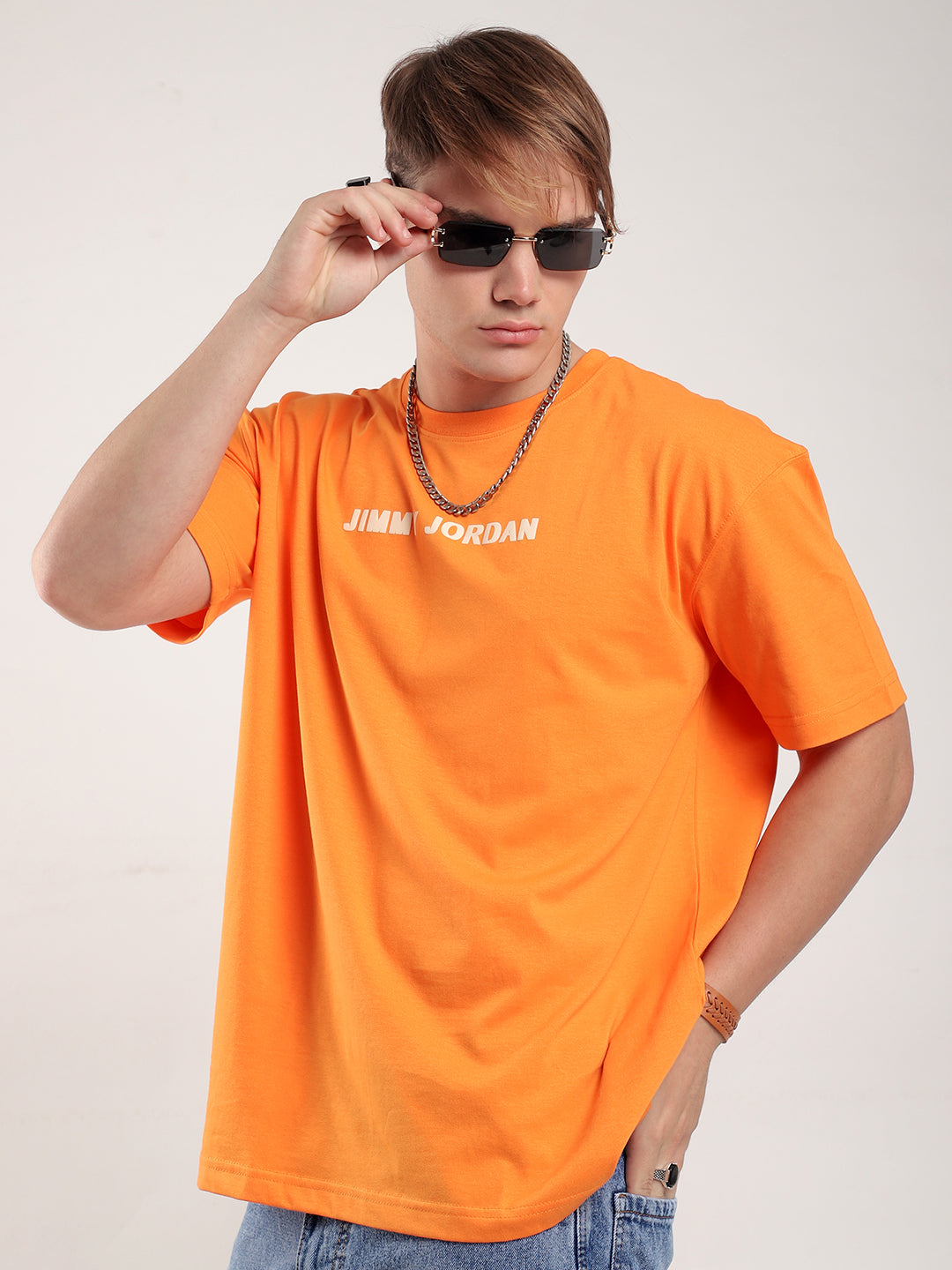 Human Being Oversized Orange T-Shirt