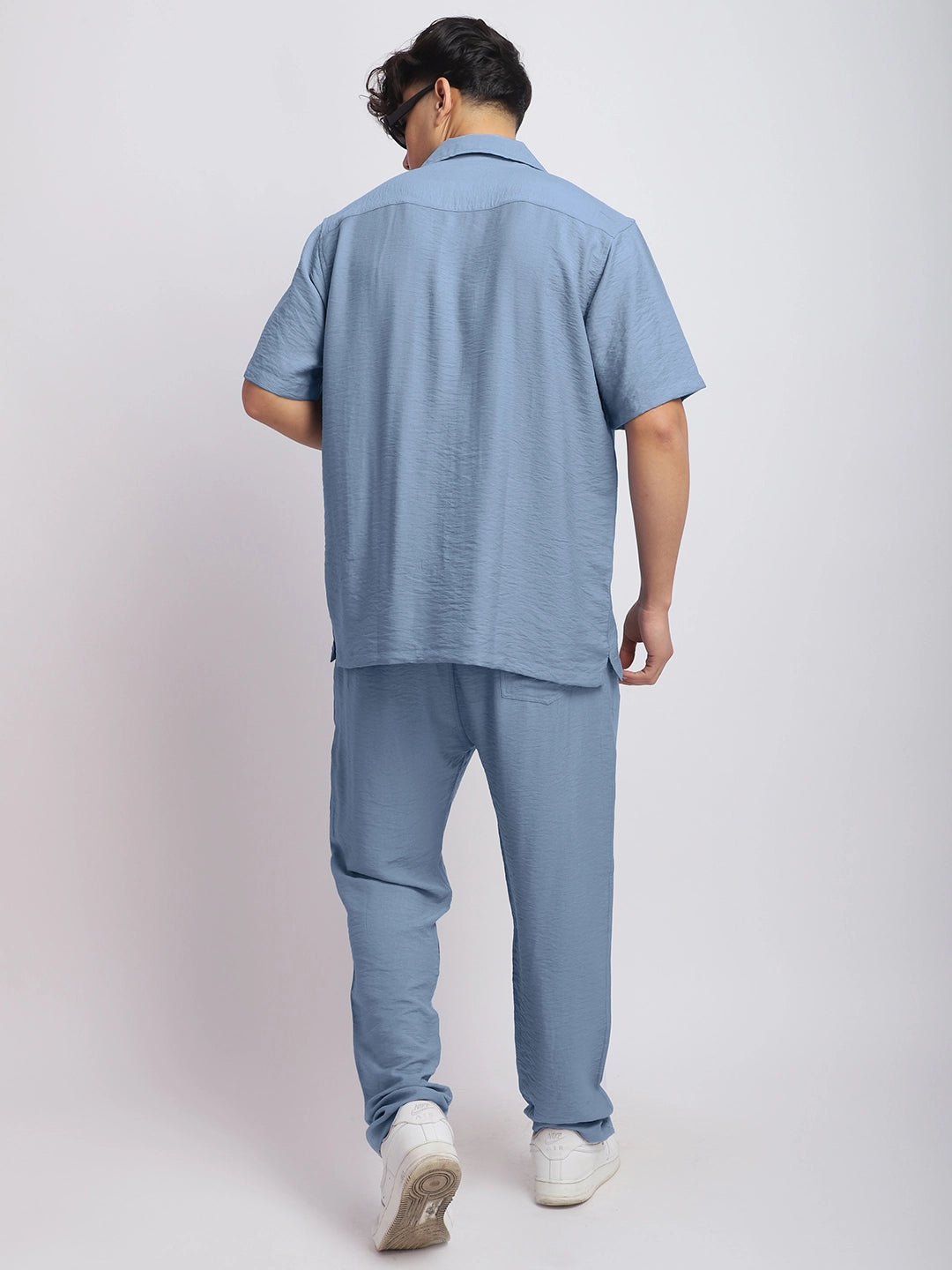 Linen Atlantica Air Force Blue Co-Ord Set