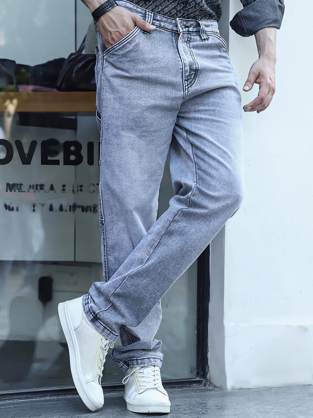 Borough Lane Light Grey Denim Jeans