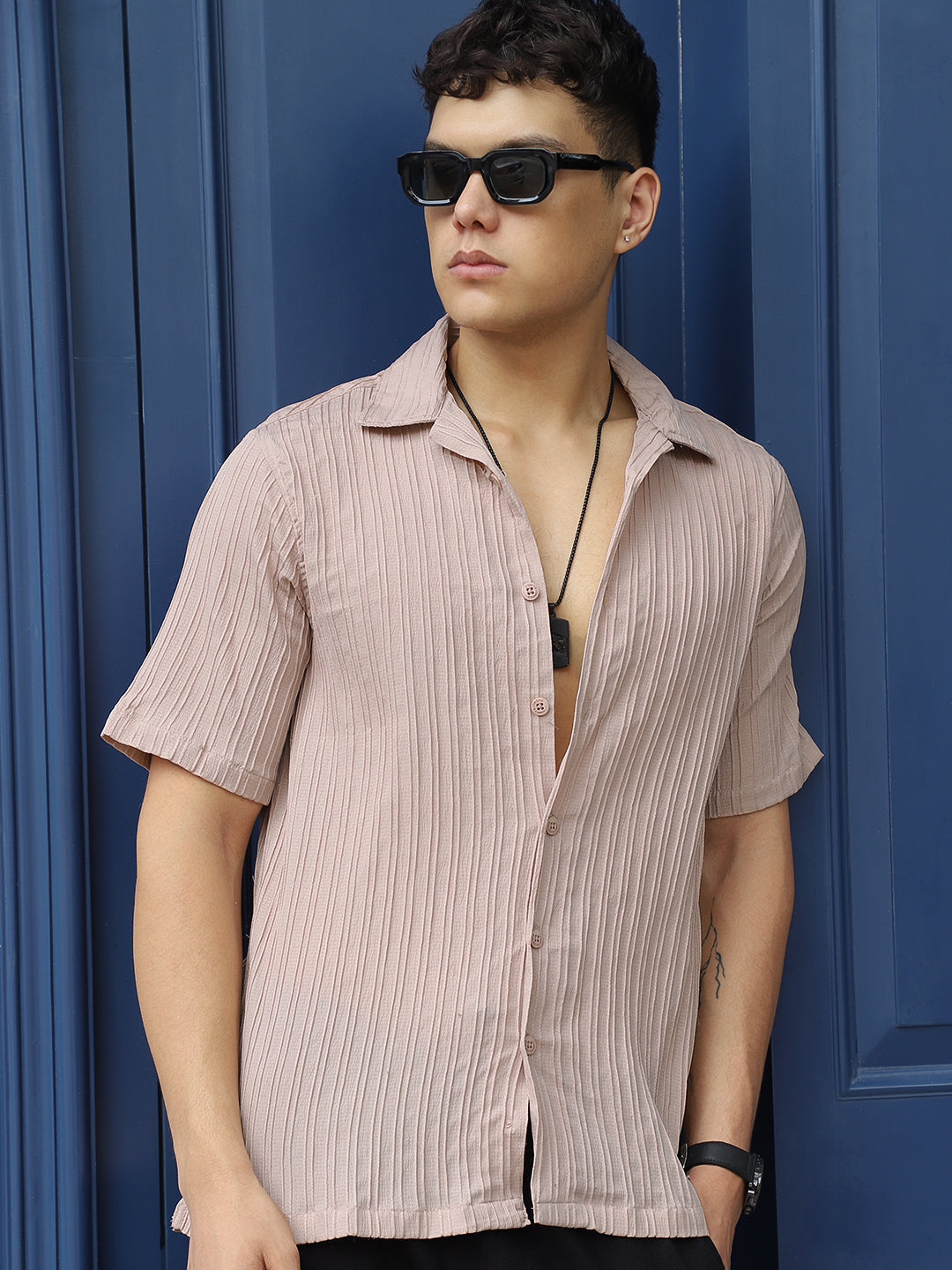 Lush Dusty Peach Half Sleeve Shirt
