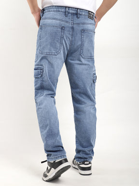 Fighter Light Blue Baggy Fit Denim Cargo