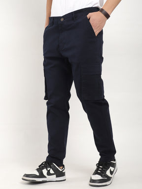 Royal Shades Navy Blue Cotton Cargo