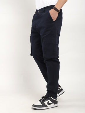 Royal Shades Navy Blue Cotton Cargo