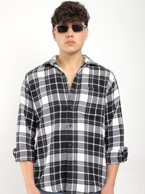 Haring Born Check Black & White Full Sleeve Shirt