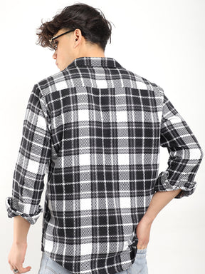 Haring Born Check Black & White Full Sleeve Shirt