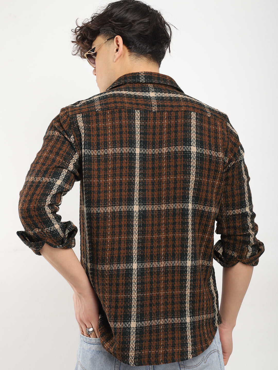 Haring Born Check Brown & Black Full Sleeve Shirt