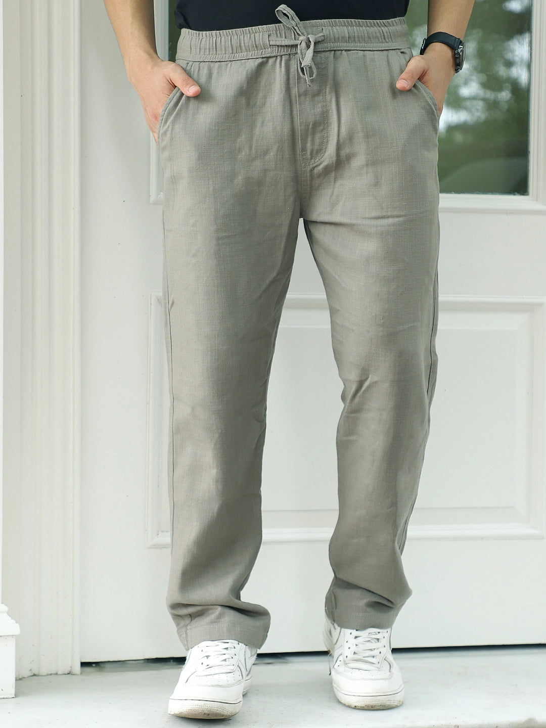 Basklin Sage Green Cotton Trouser