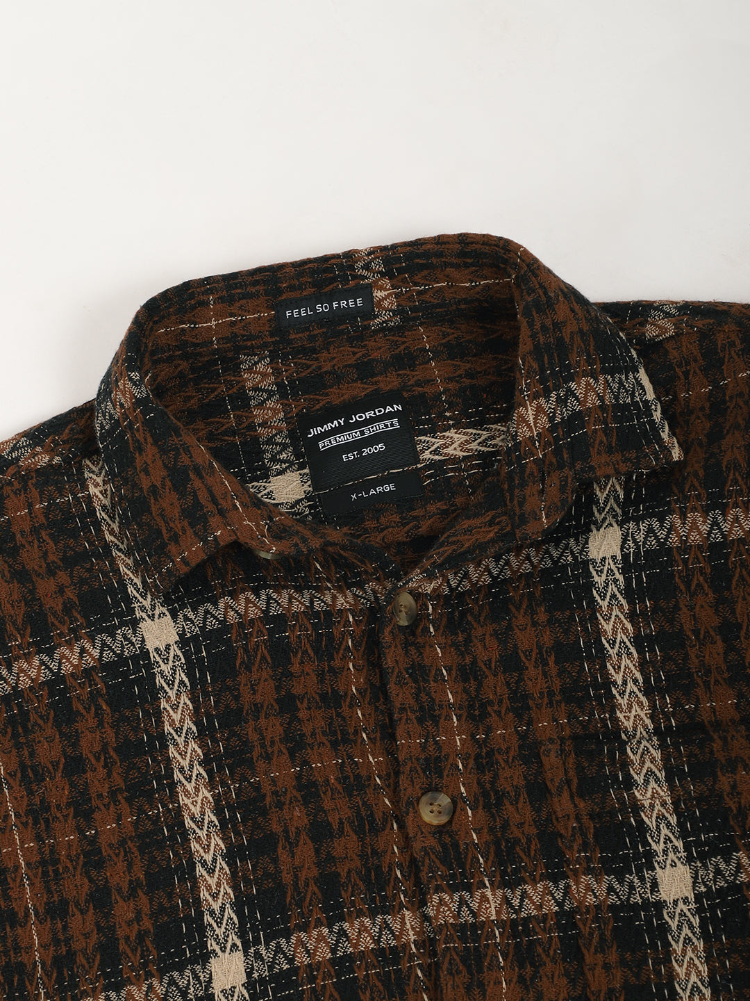 Haring Born Check Brown & Black Full Sleeve Shirt