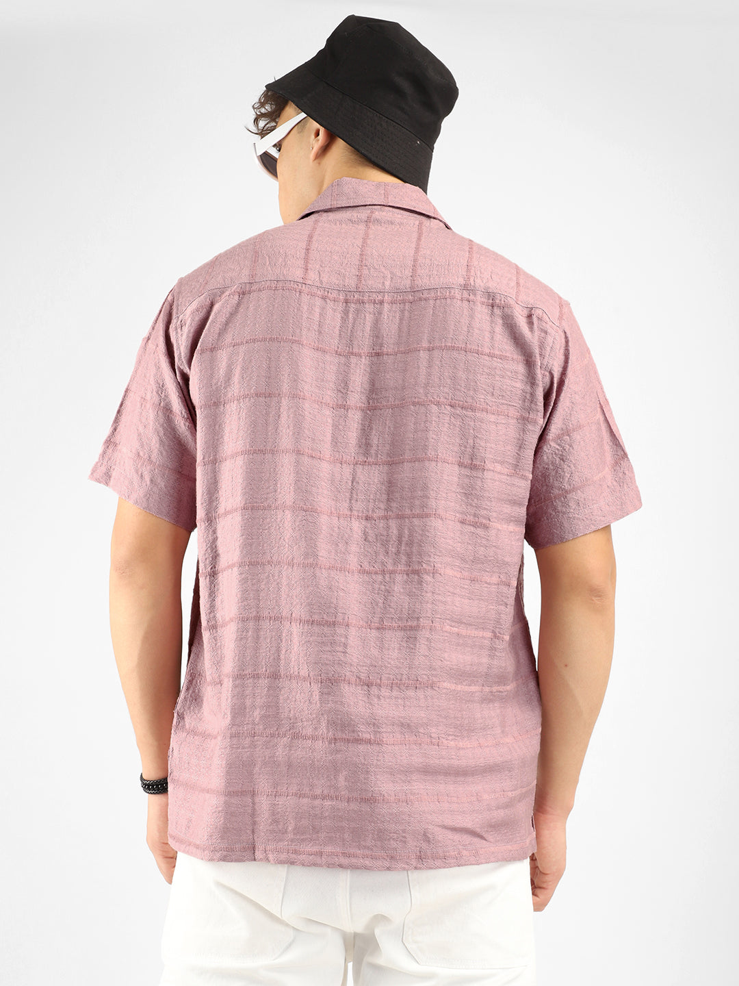 Shirtolo Peach Plain Half Sleeve Shirt