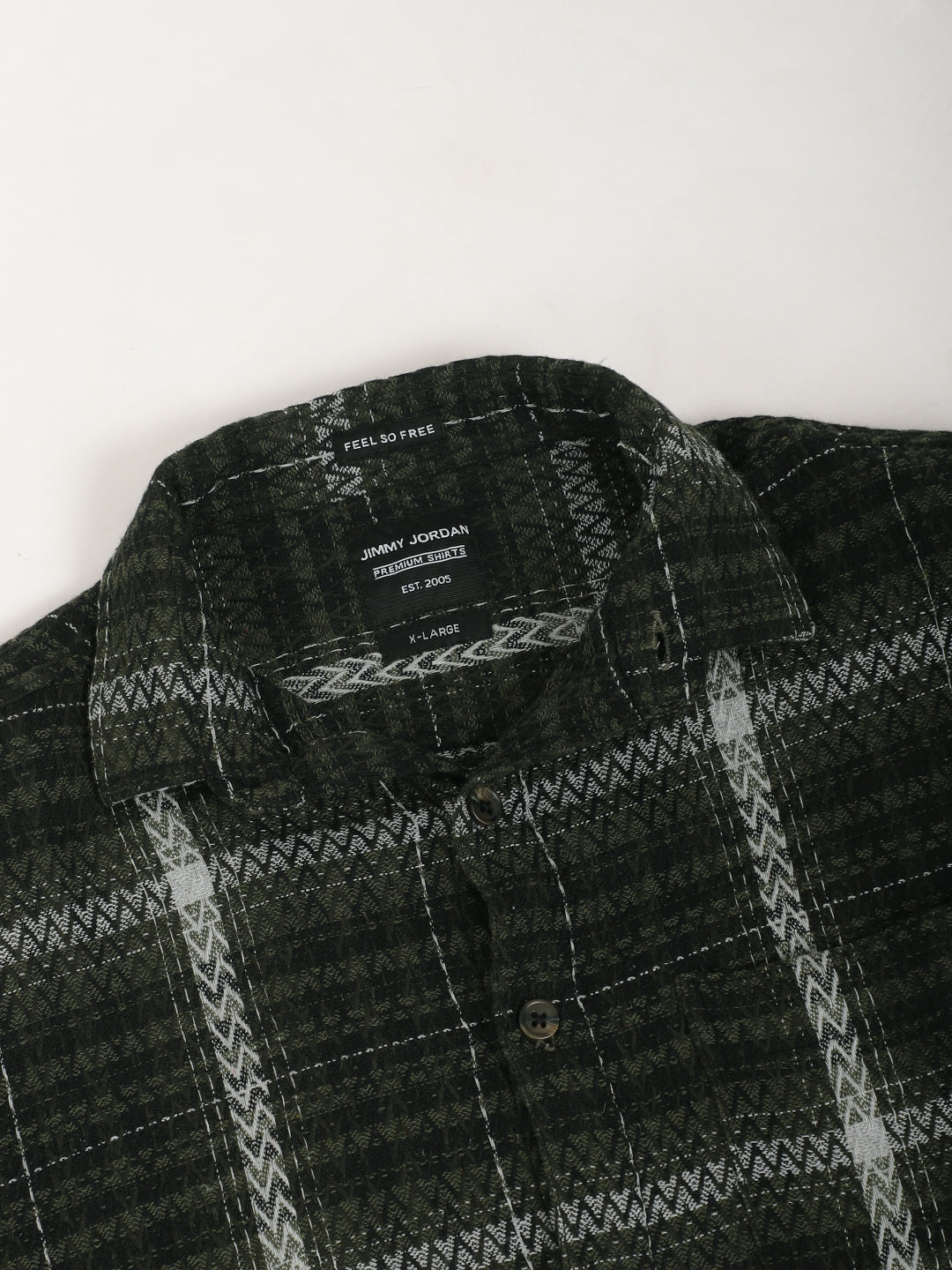 Haring Born Check Military Green & Light Grey Full Sleeve Shirt