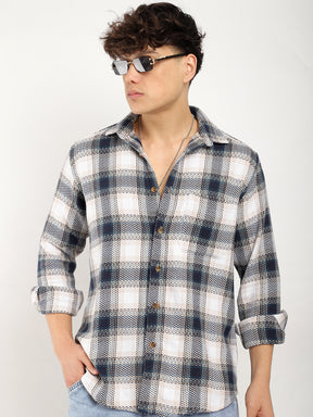 Haring Born Check Navy & Off White Full Sleeve Shirt