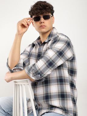 Haring Born Check Navy & Off White Full Sleeve Shirt