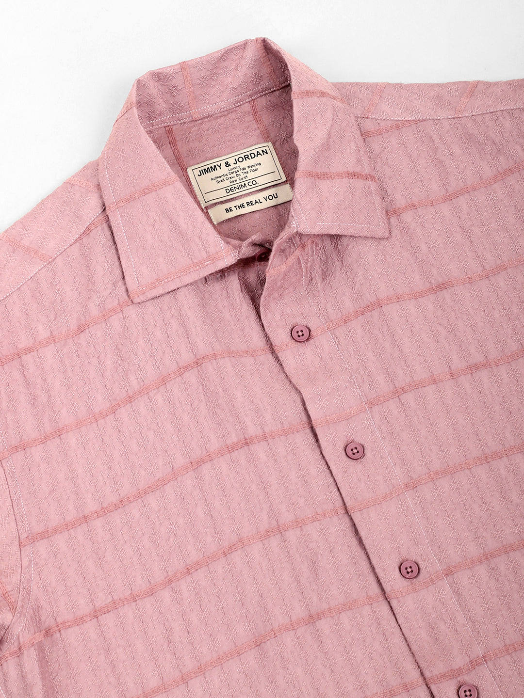 Shirtolo Peach Plain Half Sleeve Shirt