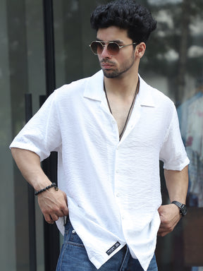 Midnight Command White  Plain Shirt