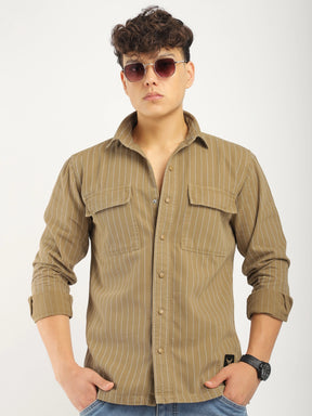 Denim Khaki Full Sleeve Shirt