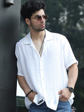 Midnight Command White  Plain Shirt