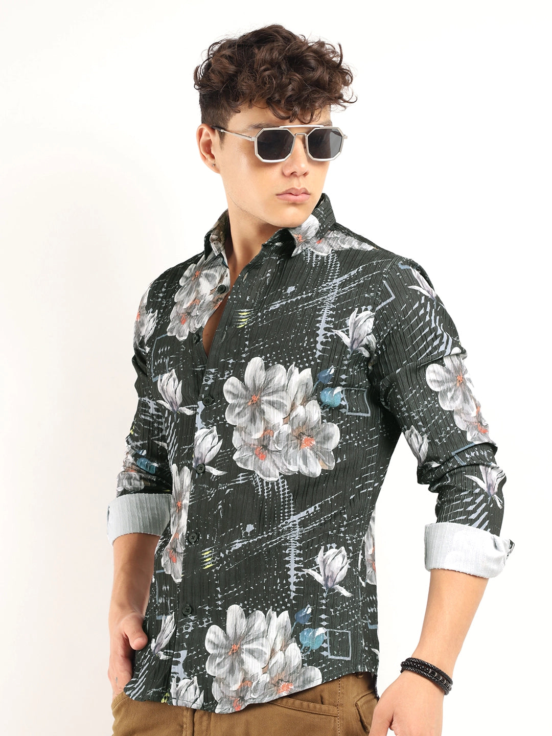 Calendula Flower Dark Grey Shirt