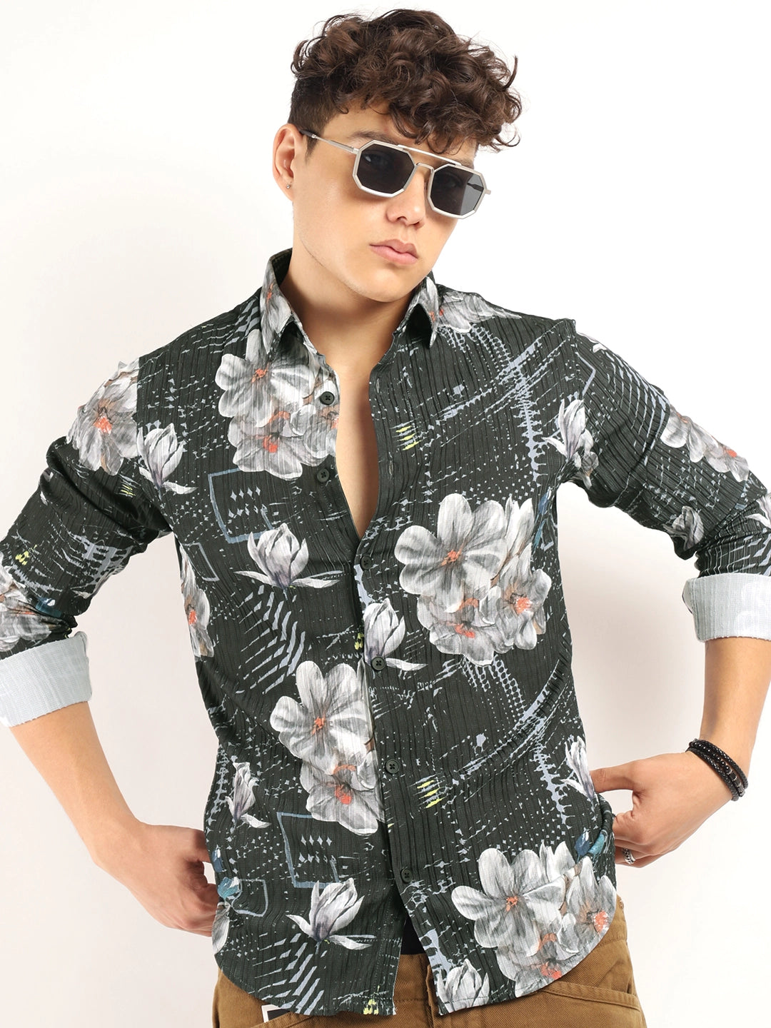 Calendula Flower Dark Grey Shirt