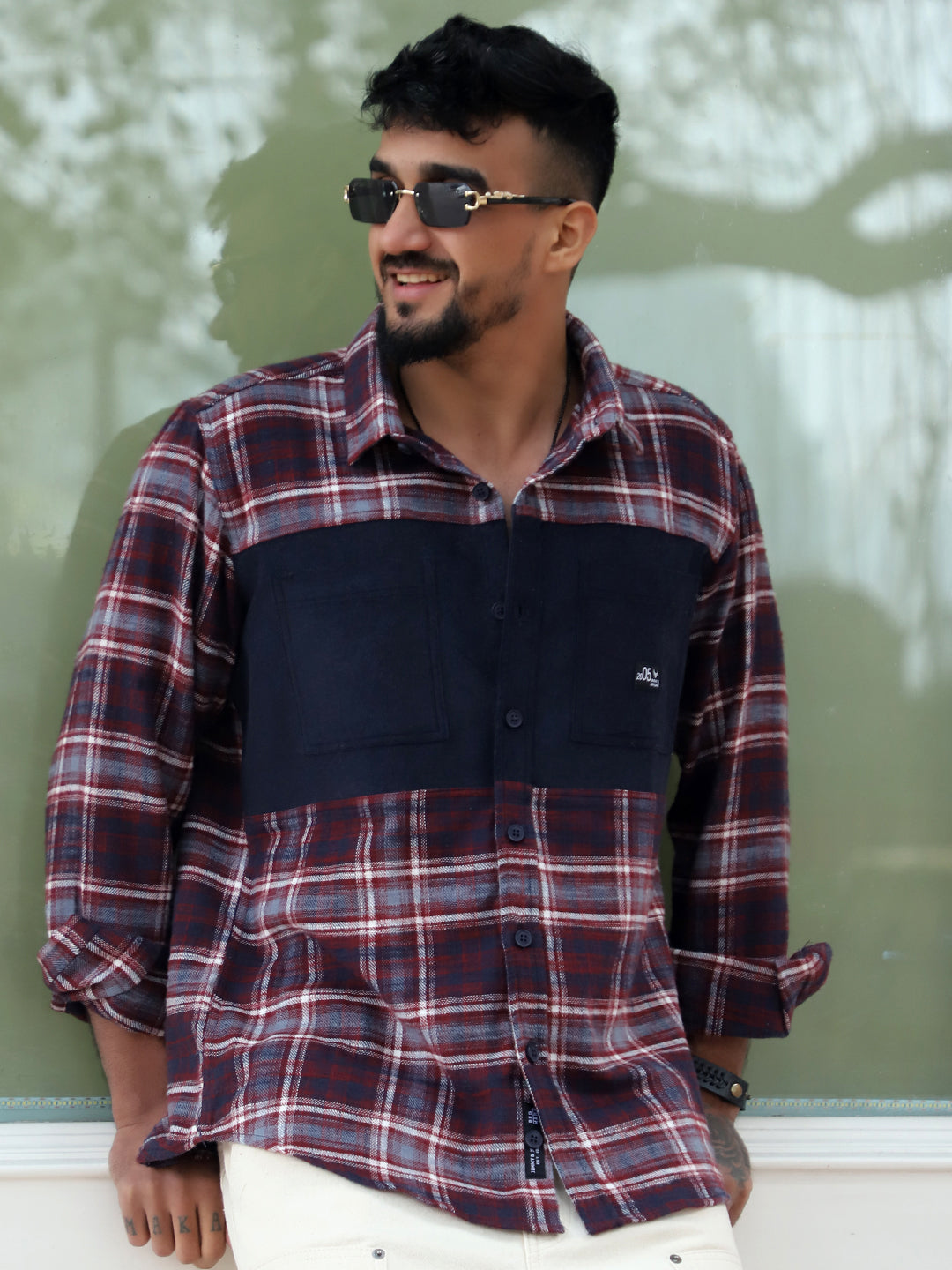 Thunderbird Maroon Check Full Sleeve Shirt