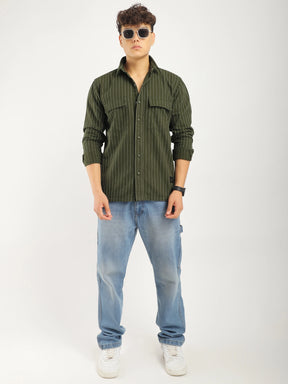 Denim Dark Green Full Sleeve Shirt