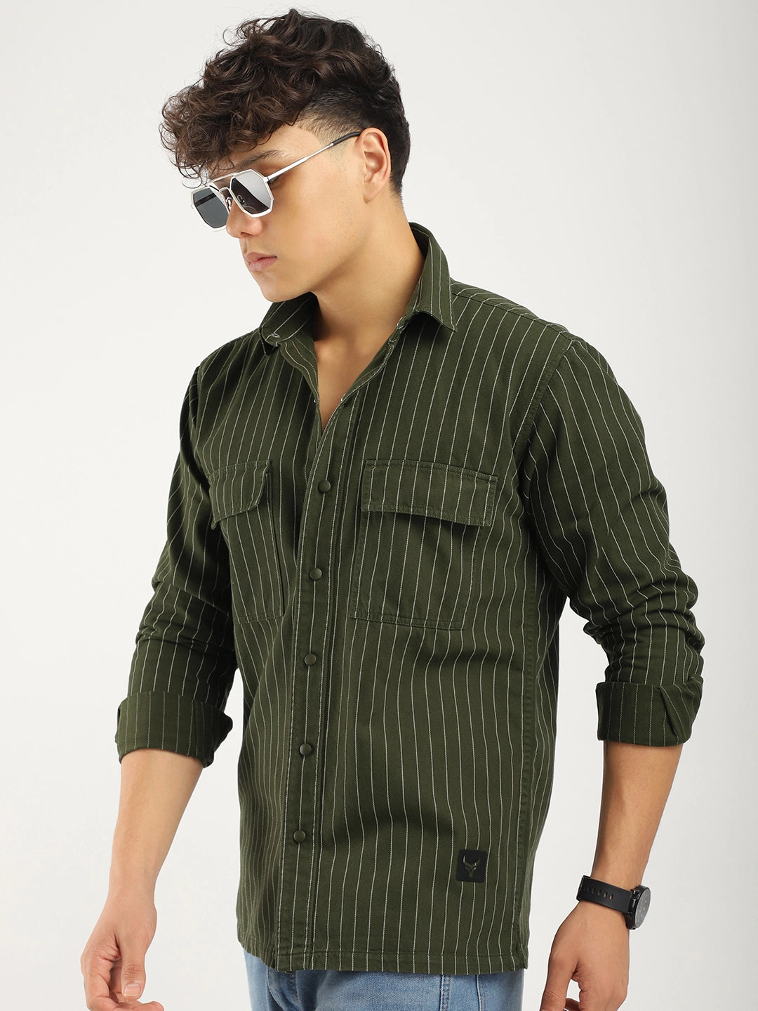 Denim Dark Green Full Sleeve Shirt