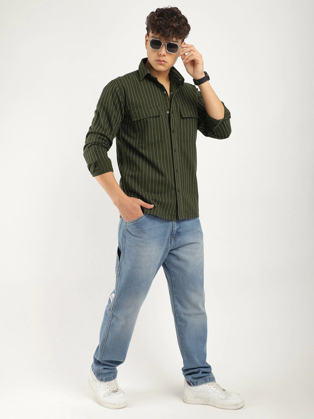 Denim Dark Green Full Sleeve Shirt