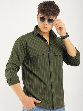 Denim Dark Green Full Sleeve Shirt