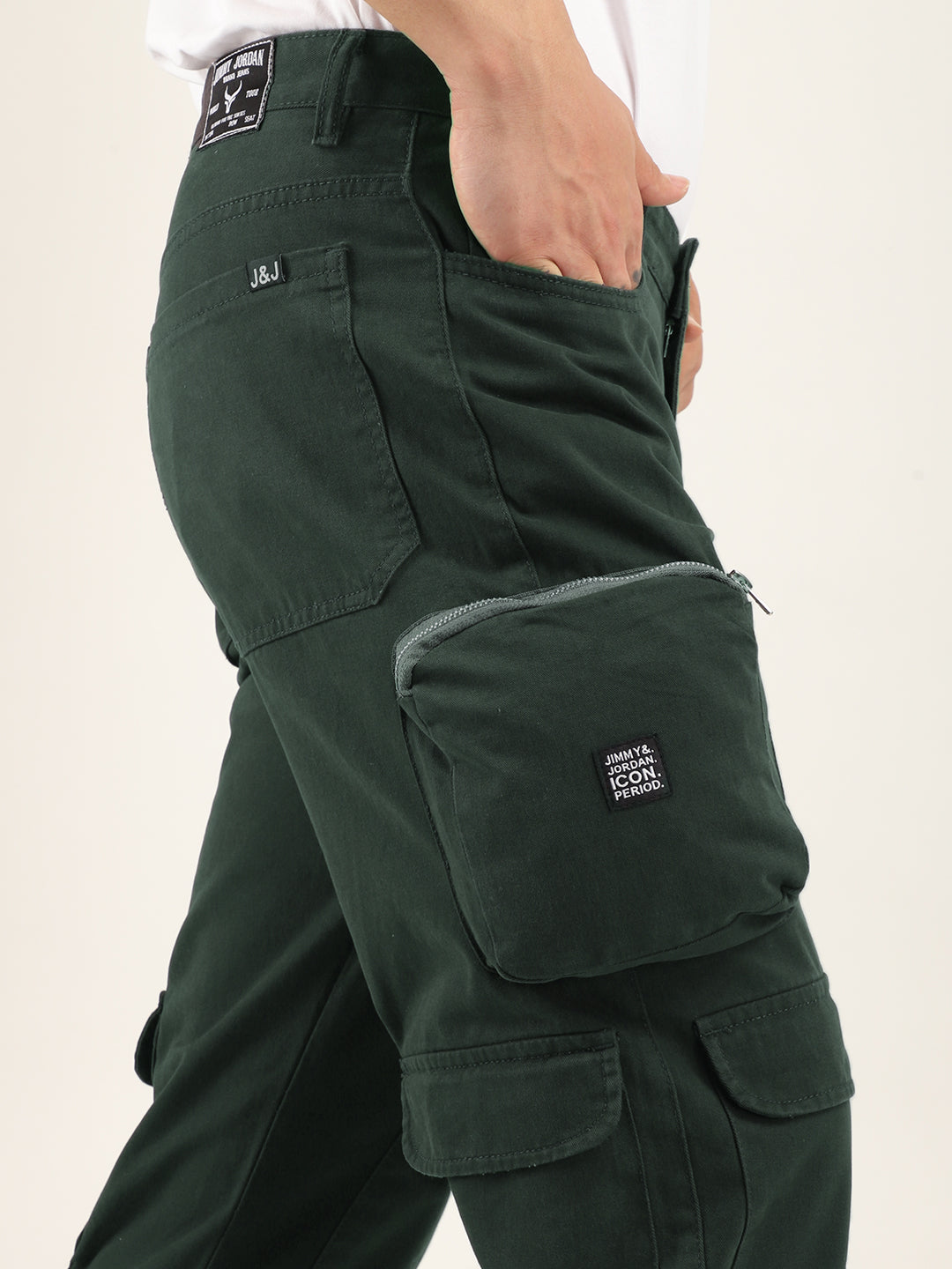Boombox Pine Green Baggy Fit Cotton Cargo