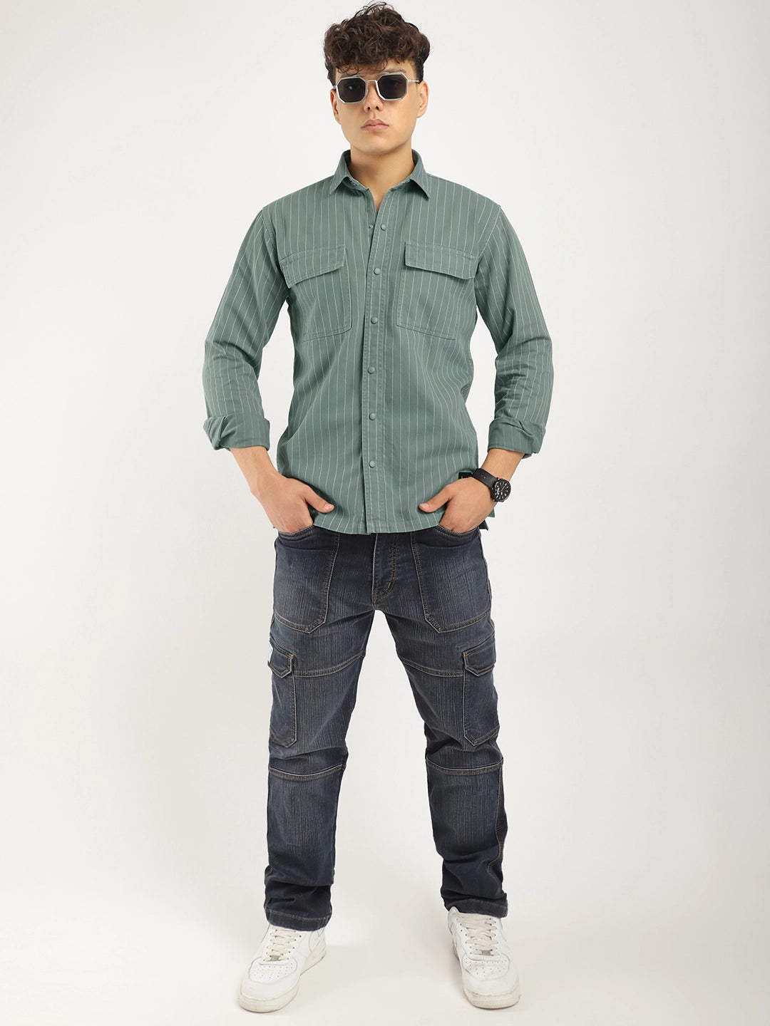 Denim Light Grey Full Sleeve Shirt