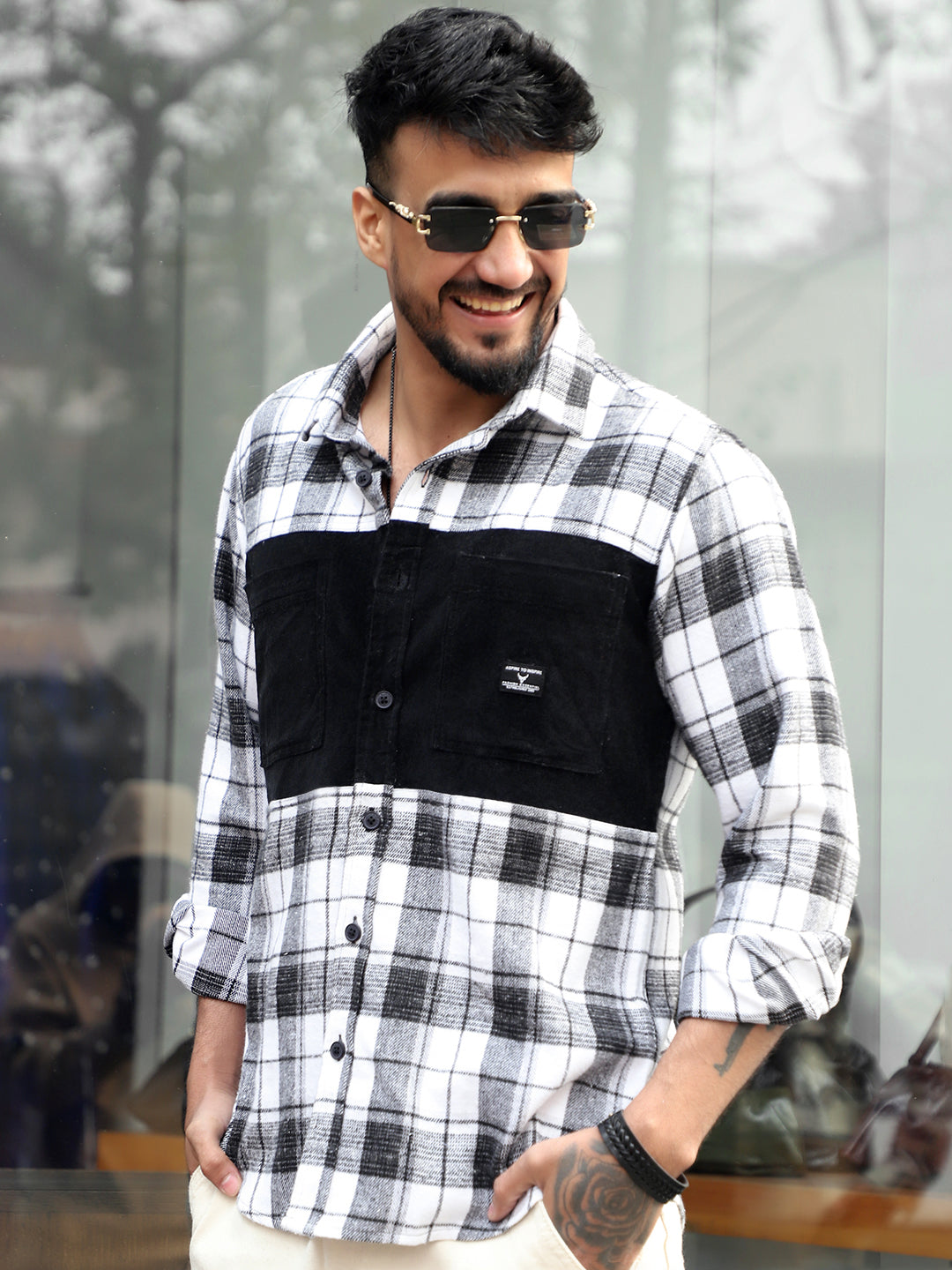 Thunderbird Black Check Full Sleeve Shirt