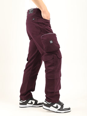 Boombox Wine Red Baggy Fit Cotton Cargo