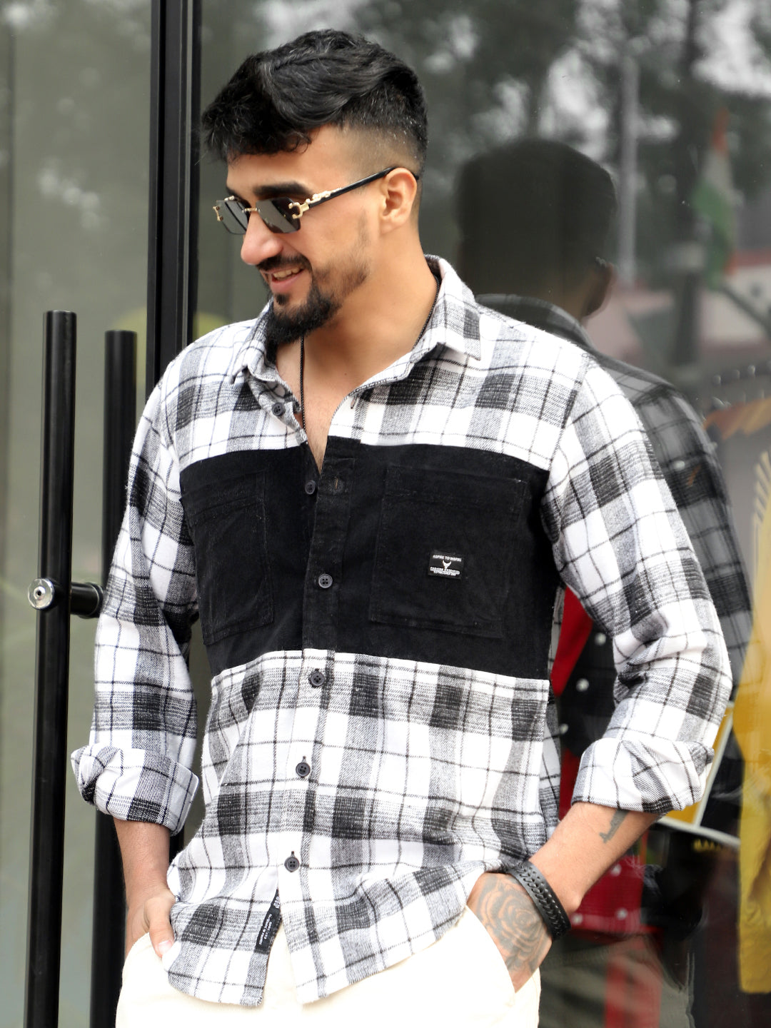 Thunderbird Black Check Full Sleeve Shirt