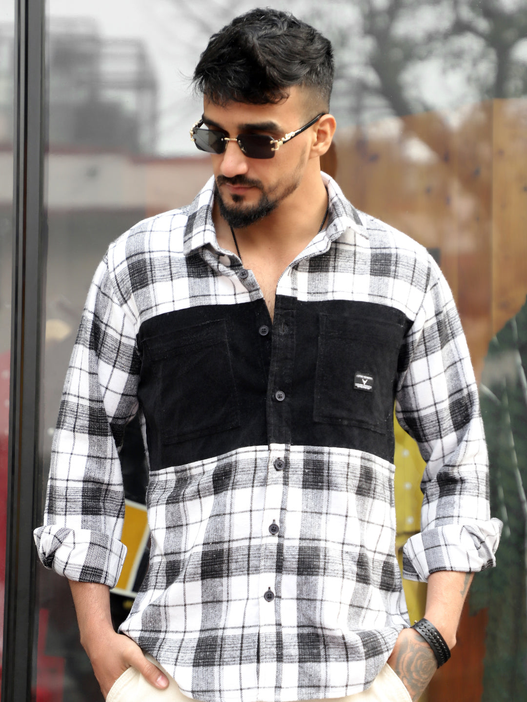 Thunderbird Black Check Full Sleeve Shirt