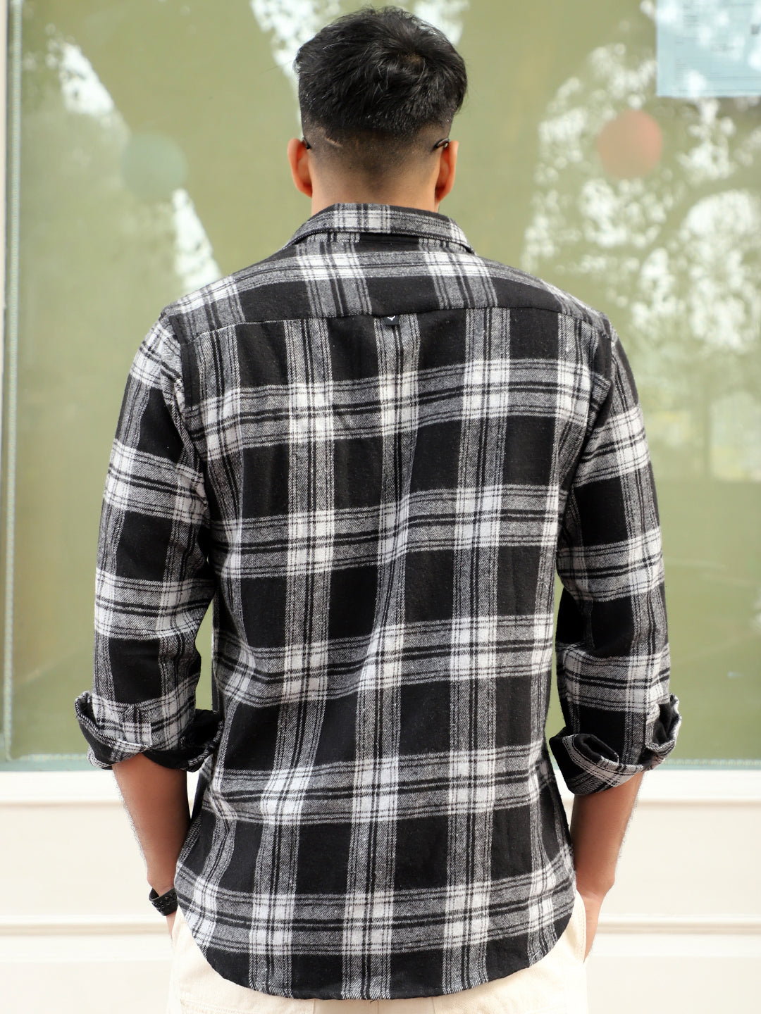 IronHawk Black Check Full Sleeve Shirt