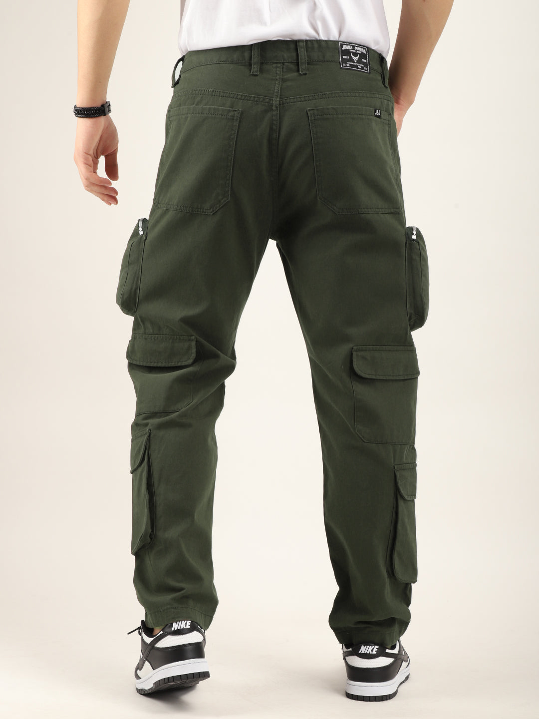 Boombox Green Baggy Fit Cotton Cargo