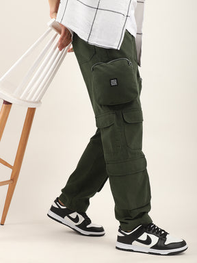 Boombox Green Baggy Fit Cotton Cargo