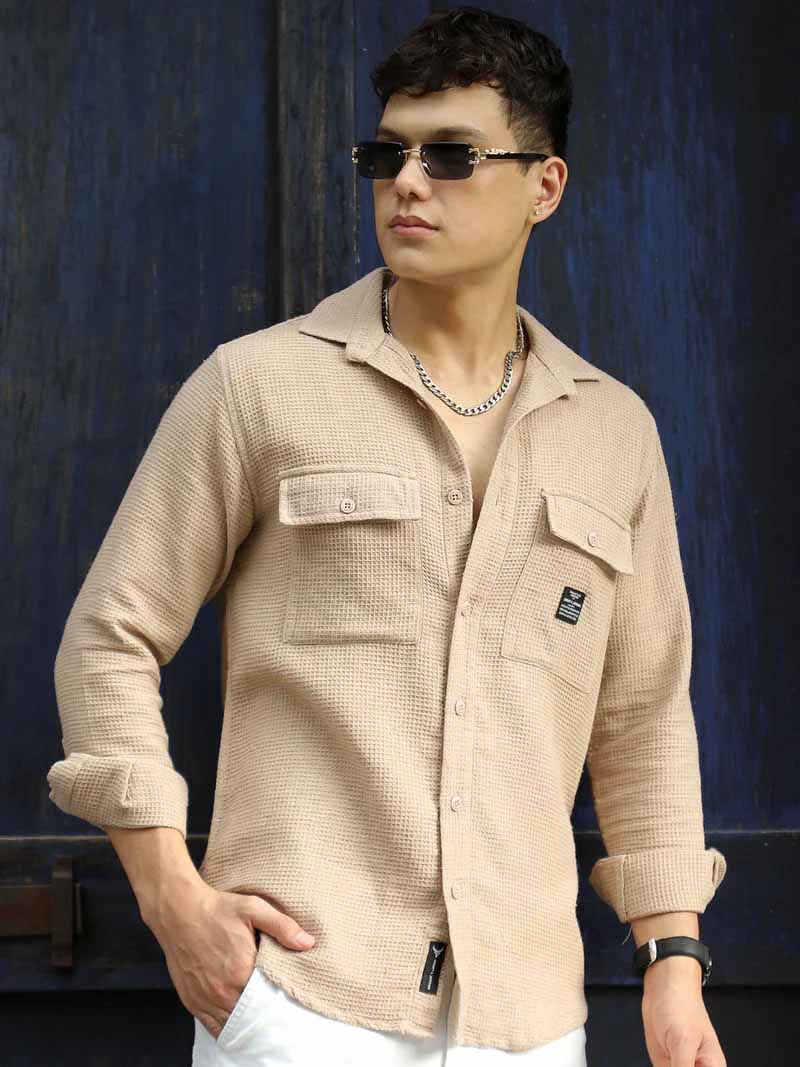 British Vintage Beige Full Sleeve Shirt