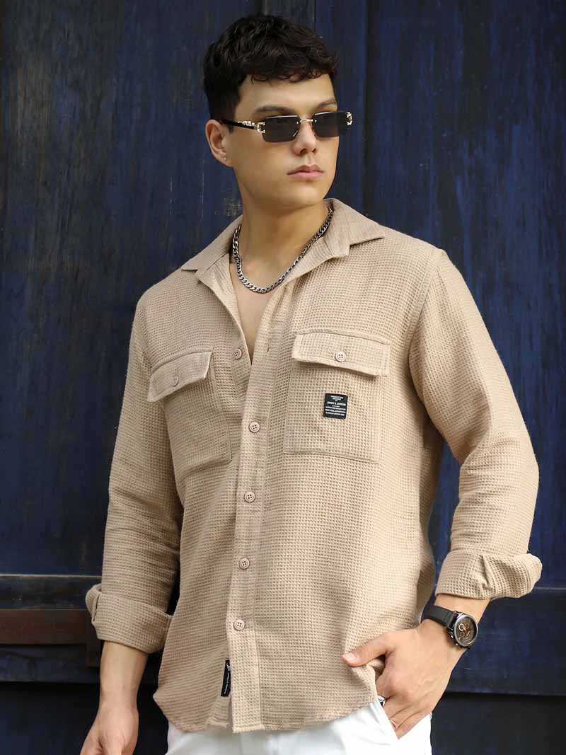 British Vintage Beige Full Sleeve Shirt