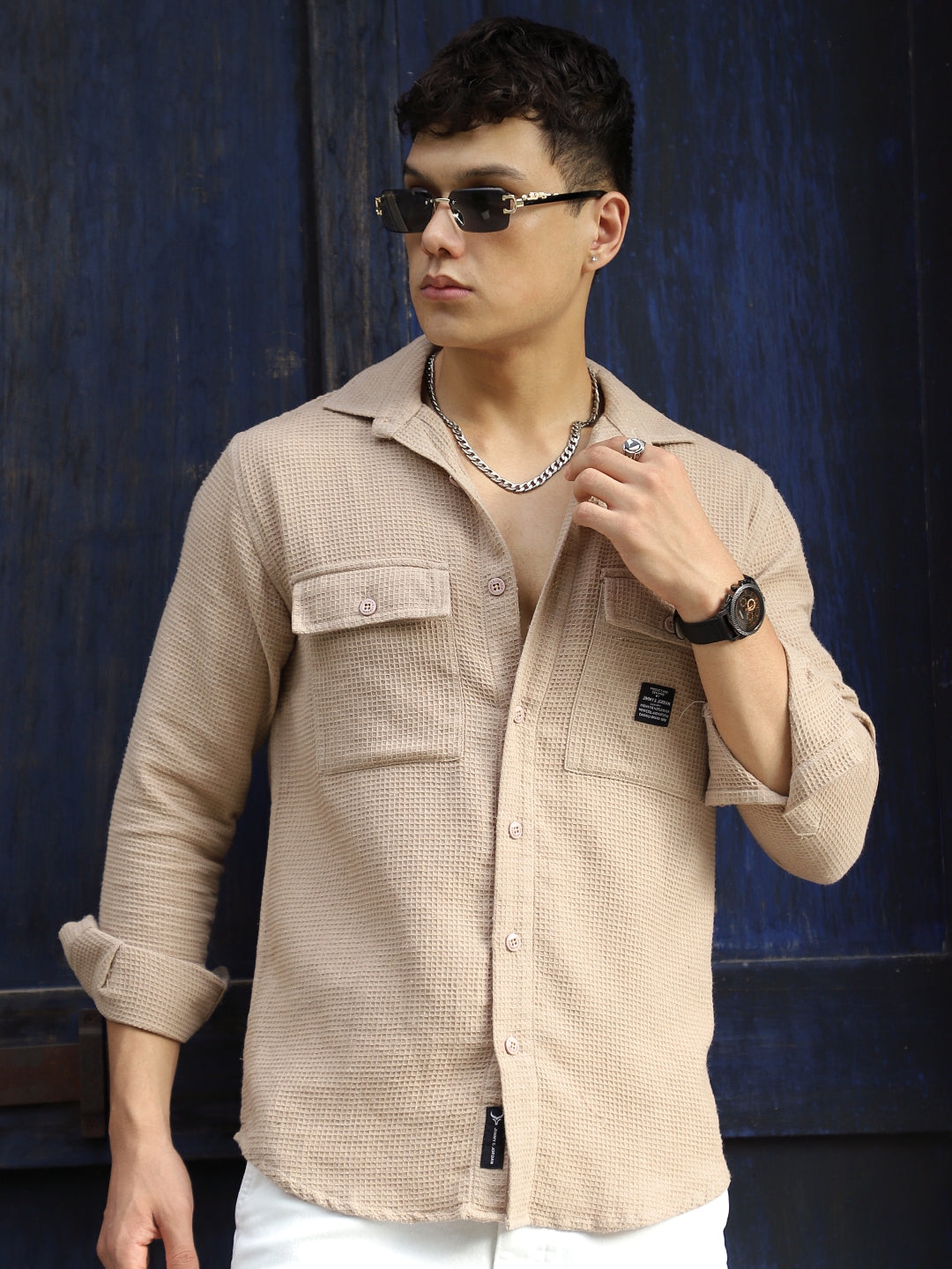 British Vintage Beige Full Sleeve Shirt