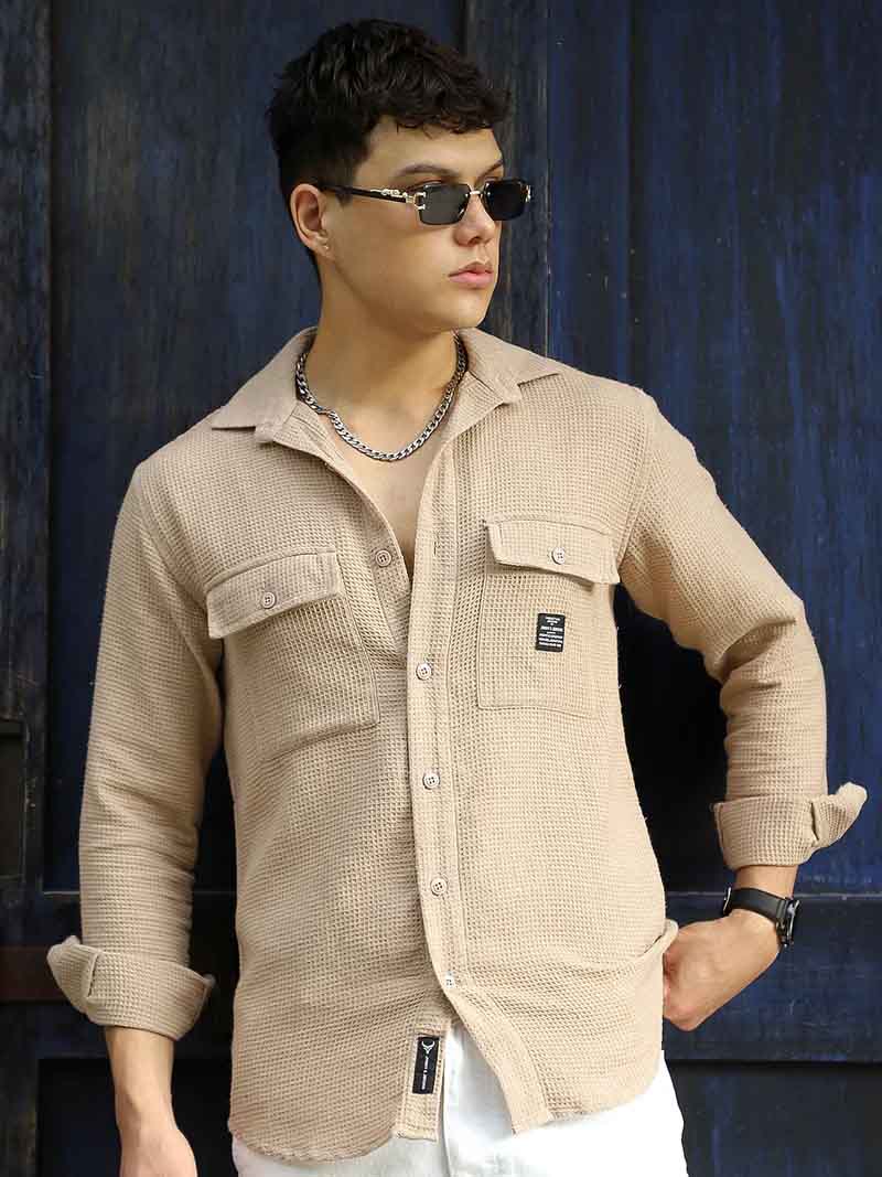 British Vintage Beige Full Sleeve Shirt
